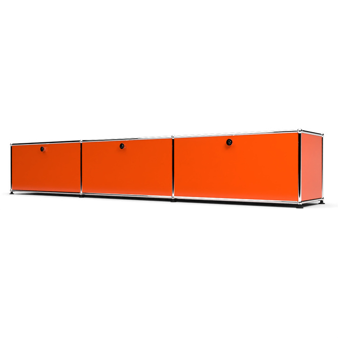 Lowboard 1x3 mit 3 Klapptren, Orange