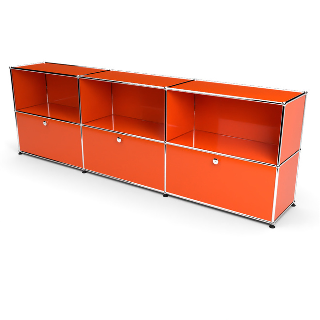 Sideboard 2x3 mit 3 Klapptren, Orange