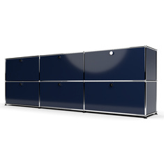 Sideboard 2x3 mit 6 Klapptren, Stahlblau