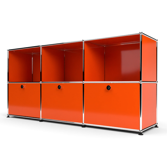 Sideboard 50 2x3 mit 3 Klapptren, Orange
