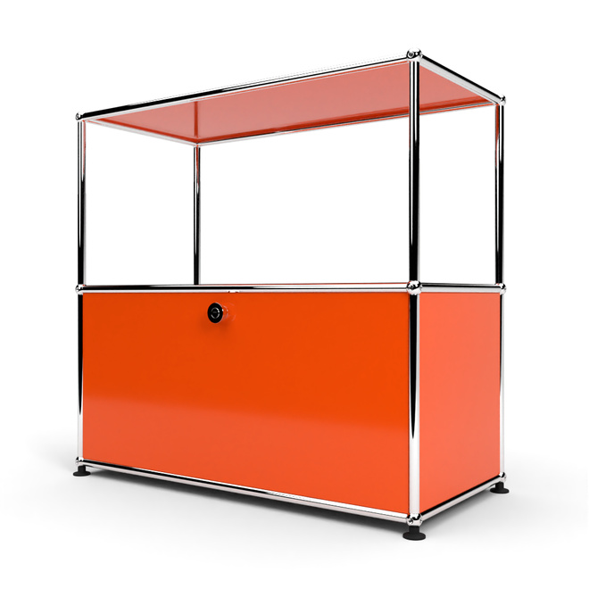 Sideboard 2x1 mit 1 Tr oben offen, Orange