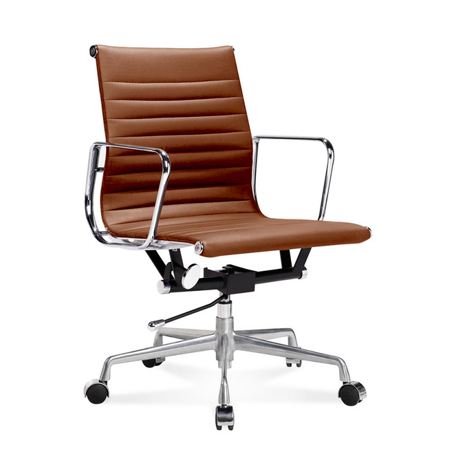 Burostuhl Ea 117 Halbhoher Office Chair Mit Geripptem Cognac Leder 457 00