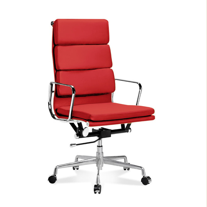 Silky Smooth Chair 19 - Hoher Office Stuhl mit weichem Polster Rot