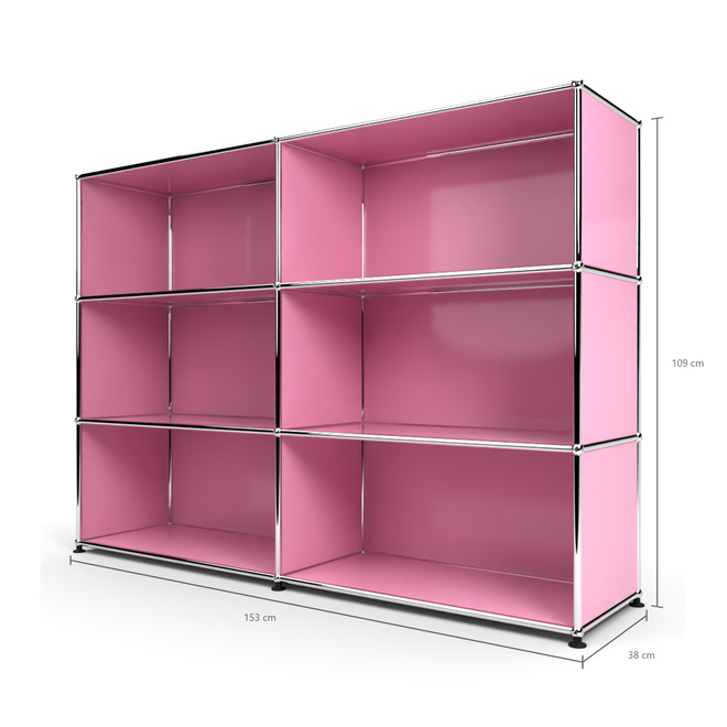 Highboard 3x2 offen, Rosa