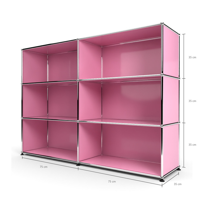 Highboard 3x2 offen, Rosa