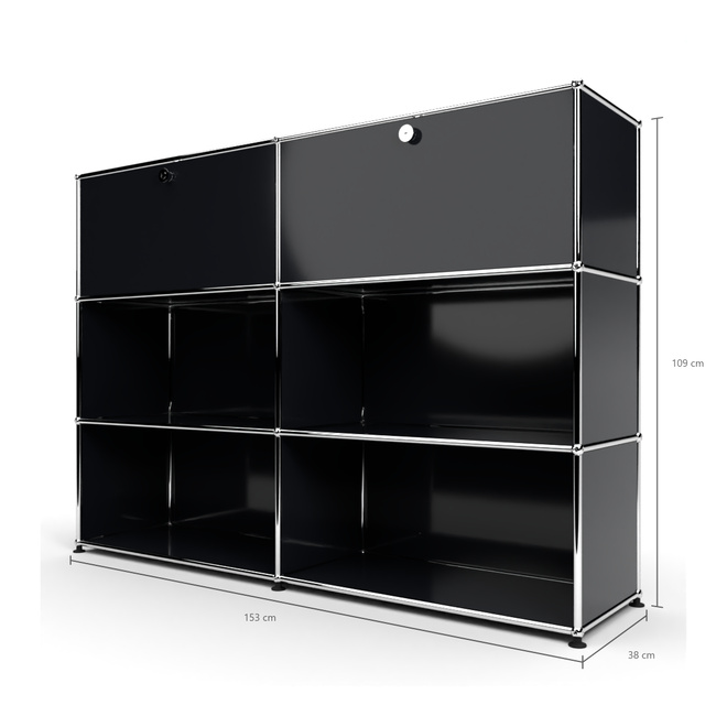 Highboard 3x2 mit 2 Klapptren oben