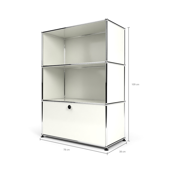 Highboard 3x1 mit 1 Tr unten, Weiss