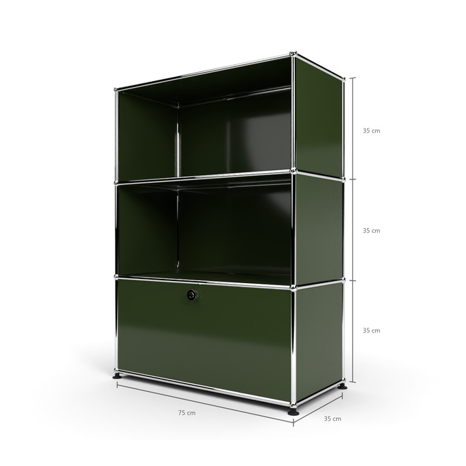 Highboard 3x1 mit 1 Tr unten, Olivgrn