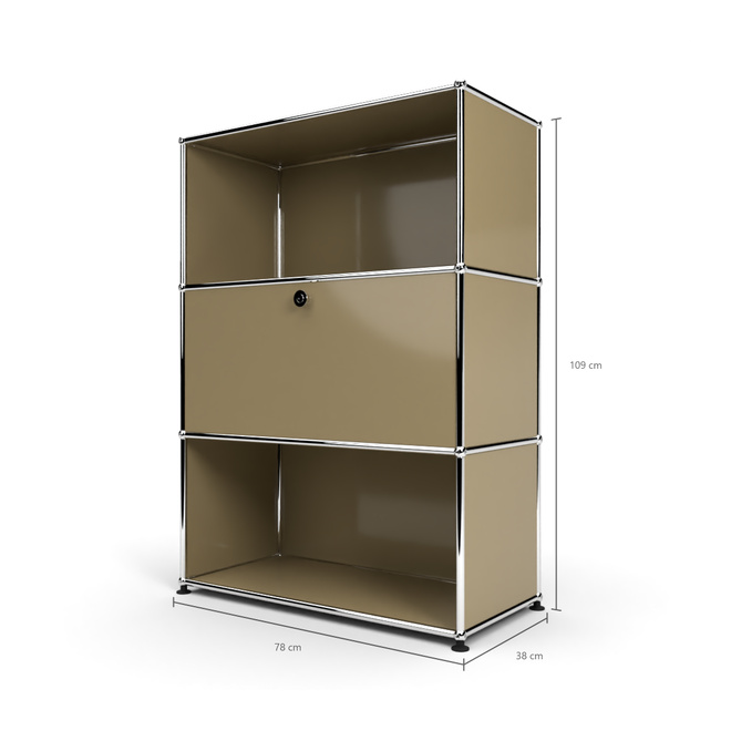 Highboard 3x1 mit 1 Tr Mitte, Beige