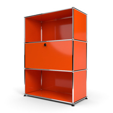 Highboard 3x1 mit 1 Tr Mitte, Orange