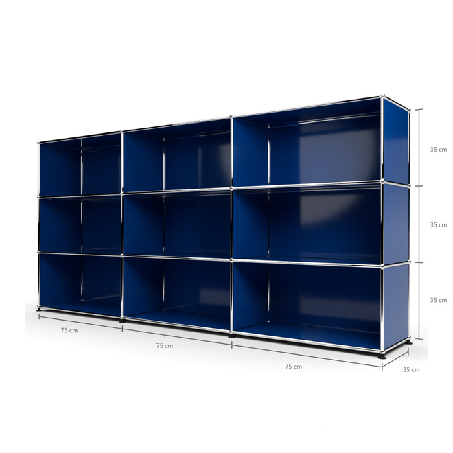 Highboard 3x3 offen, Enzianblau