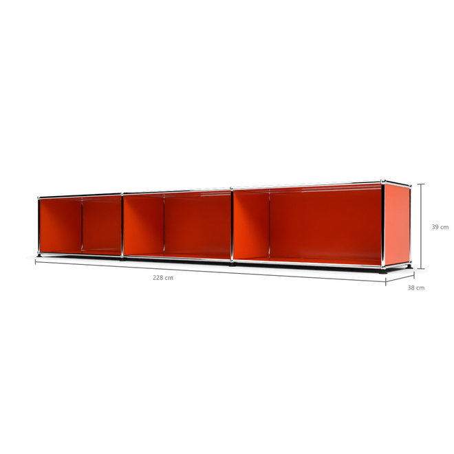 Lowboard 1x3 offen, Orange