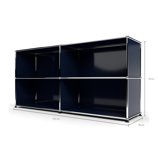 Sideboard 2x2 offen, Stahlblau