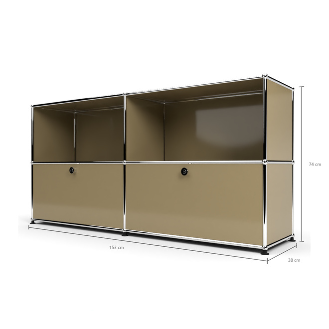 Sideboard 2x2 mit 2 Klapptren, Beige