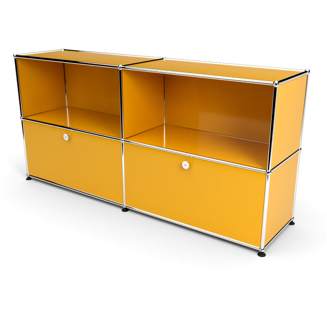 Sideboard 2x2 mit 2 Klapptren, Goldgelb