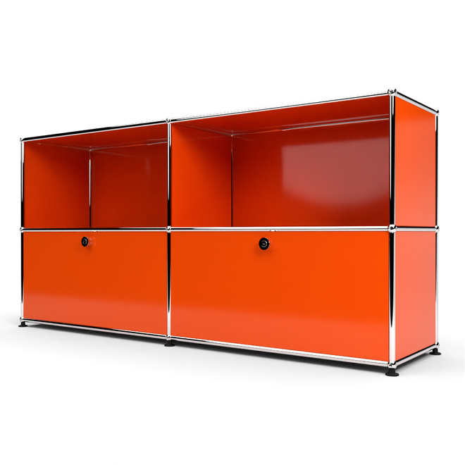 Sideboard 2x2 mit 2 Klapptren, Orange