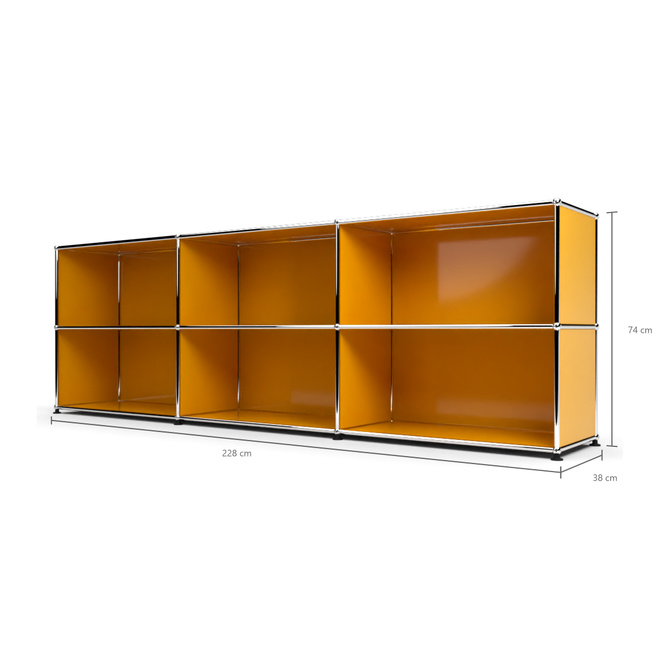 Sideboard 2x3 offen, Goldgelb