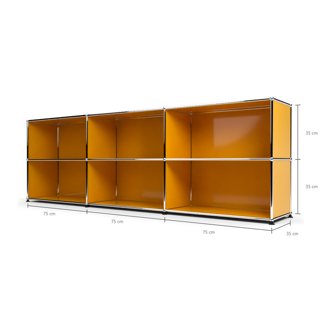 Sideboard 2x3 offen, Goldgelb