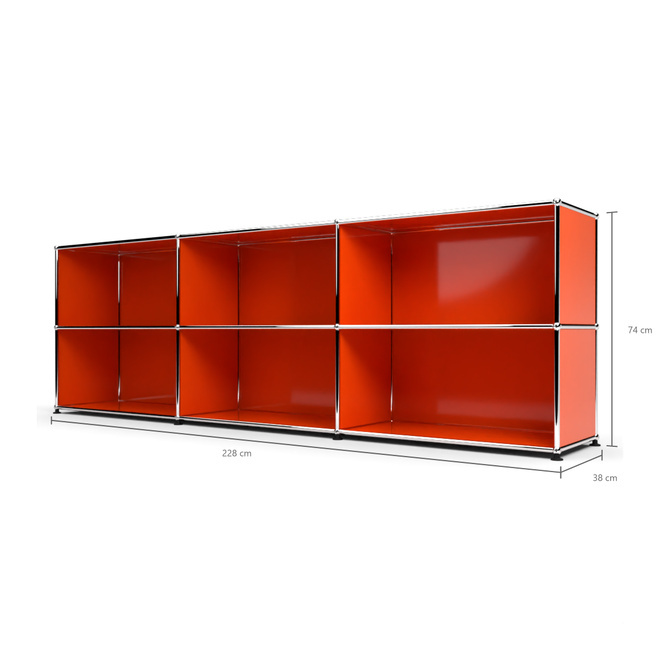 Sideboard 2x3 offen, Orange