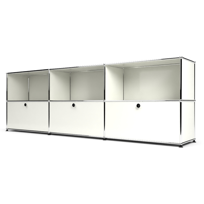 Sideboard 2x3 mit 3 Klapptren, Weiss