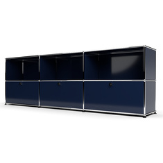 Sideboard 2x3 mit 3 Klapptren, Stahlblau