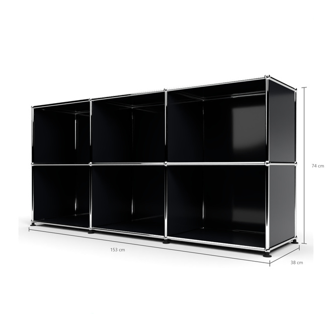 Sideboard 50 2x3 offen, Graphitschwarz