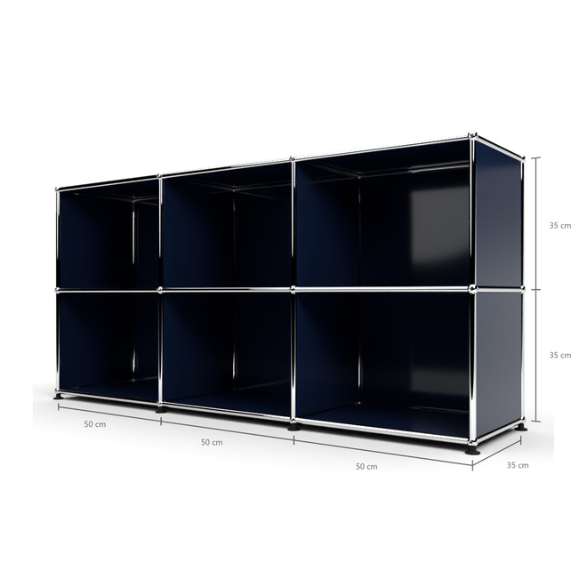 Sideboard 50 2x3 offen, Stahlblau