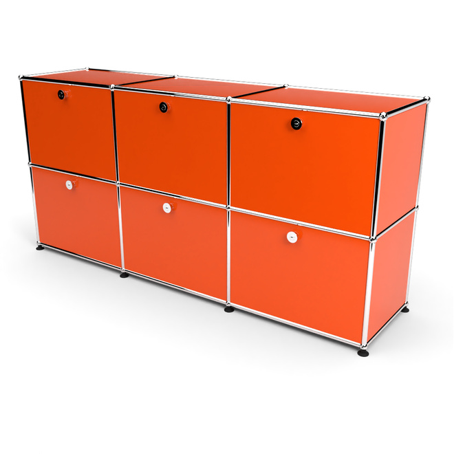 Sideboard 50 2x3 mit 6 Klapptren, Orange