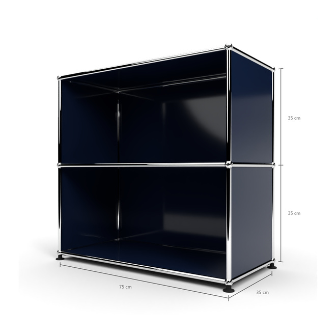 Sideboard 2x1 offen, Stahlblau