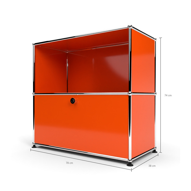 Sideboard 2x1 mit 1 Tr, Orange