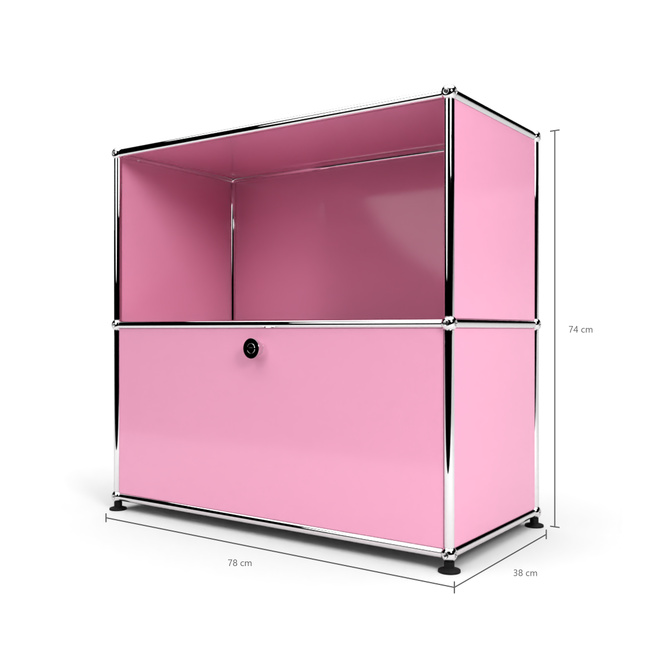 Sideboard 2x1 mit 1 Tr, Rosa