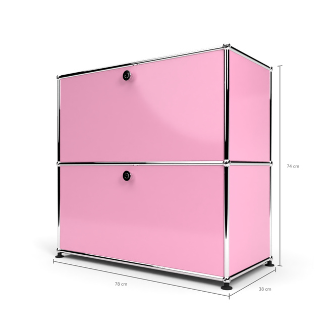 Sideboard 2x1 mit 2 Klapptren, Rosa