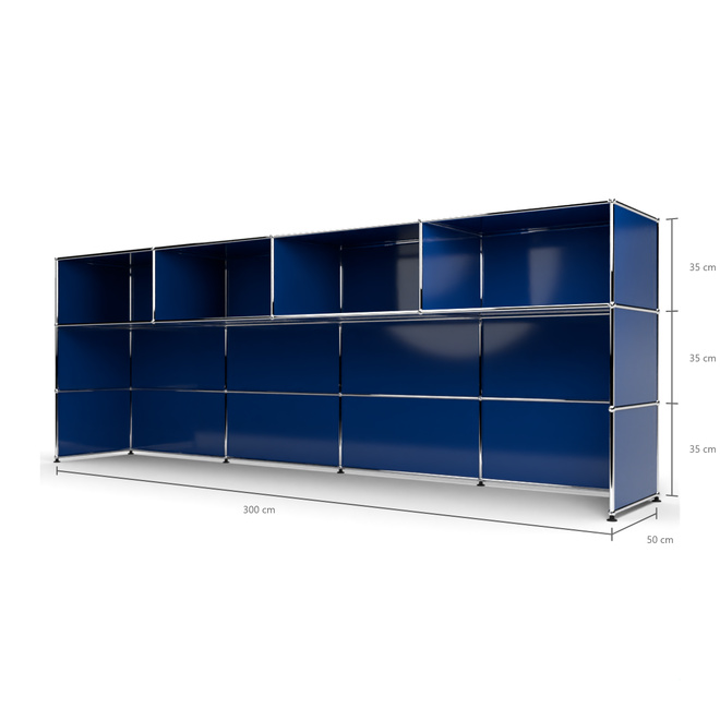 Theke 3x4 Tiefe 53 cm, Enzianblau