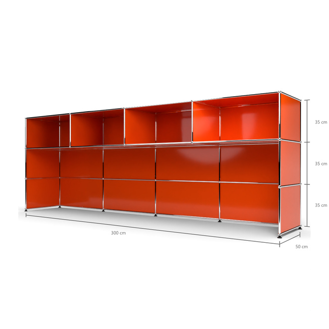 Theke 3x4 Tiefe 53 cm, Orange