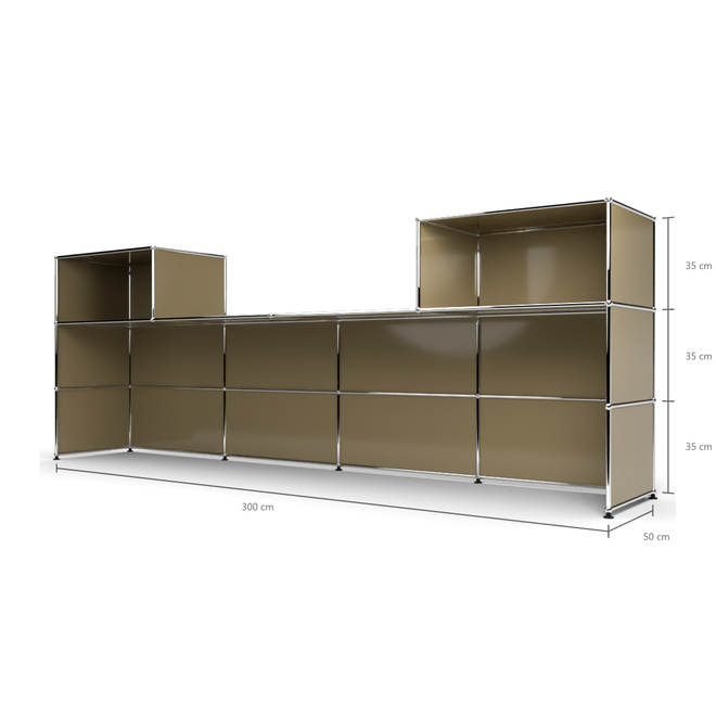 Theke 3x4, mit Lcke, Tiefe 53 cm, Beige