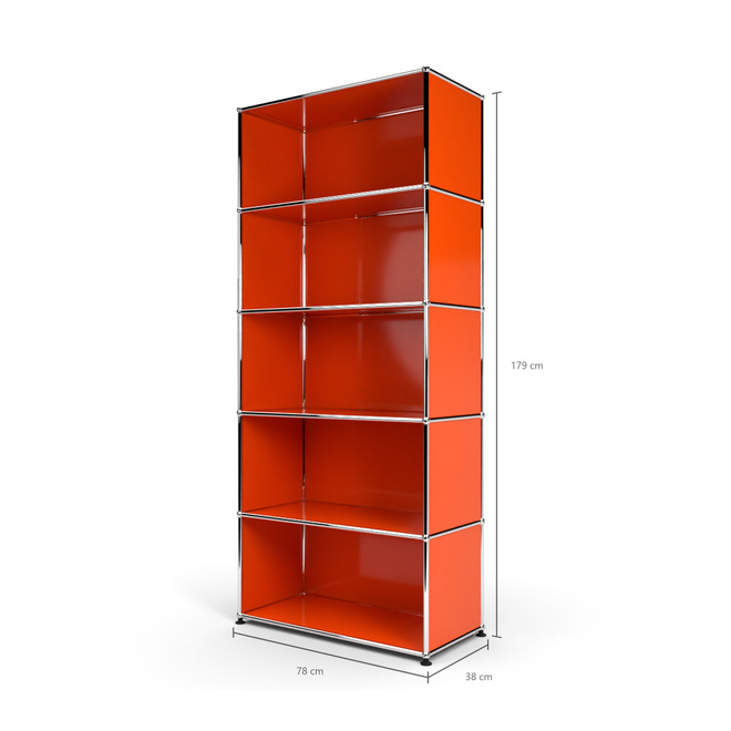 Wandregal 5x1 offen, Orange