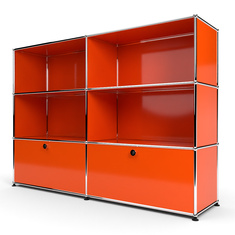 Highboard 3x2 mit 2 Schubladen unten, Orange