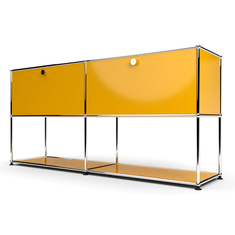 Sideboard 2x2 mit 2 Schubladen, unten offen, Goldgelb