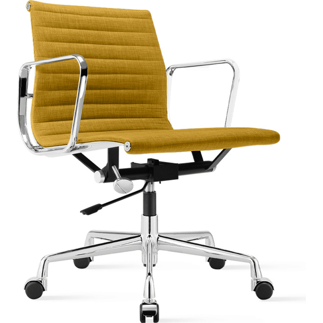 Brostuhl Halbhoher Office Stuhl mit Stoffbezug aus Flachgewebe Gelb