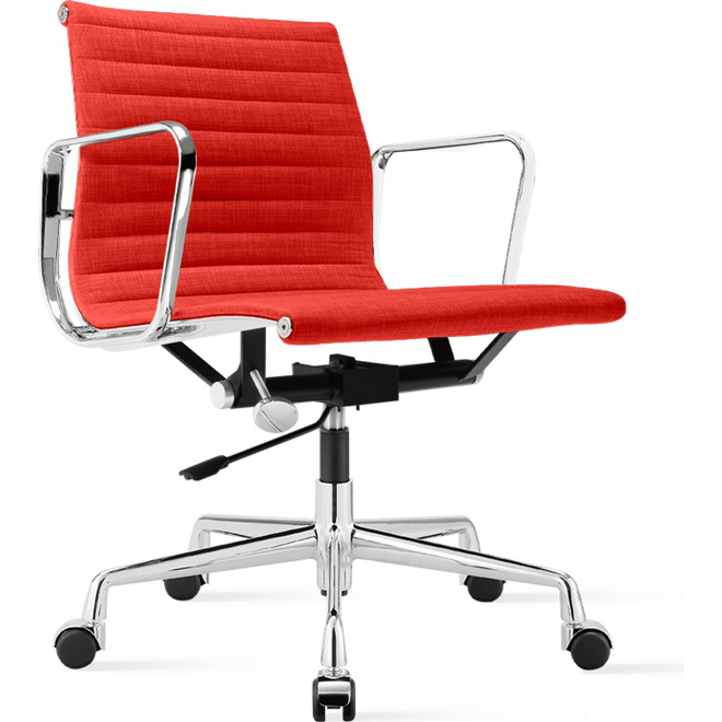 Brostuhl Halbhoher Office Stuhl mit Stoffbezug aus Flachgewebe Rot