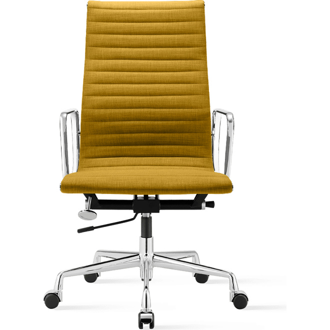 Brostuhl Hoher Office Stuhl mit Stoffbezug aus Flachgewebe Gelb
