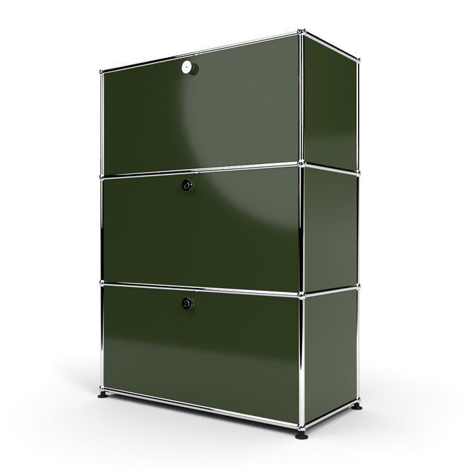 Highboard 3x1 mit 3 Schubladen, Olivgrn