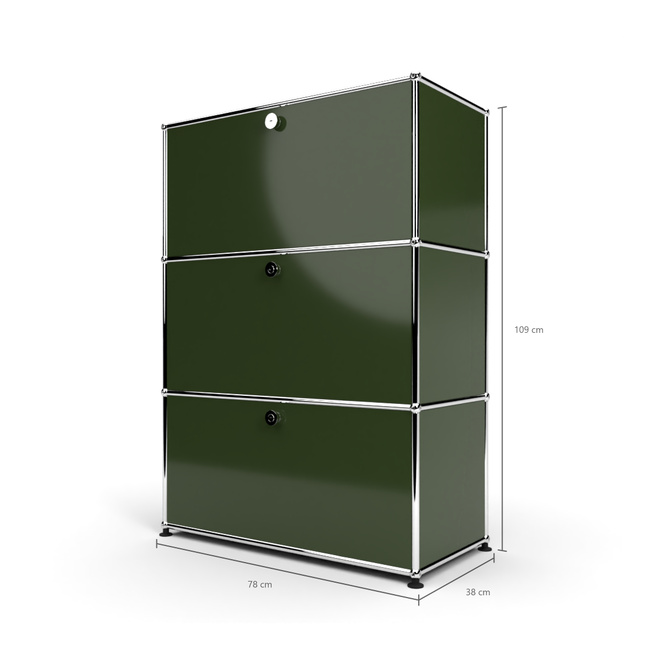Highboard 3x1 mit 3 Schubladen, Olivgrn
